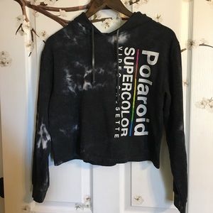 Polaroid Supercolor Bleached Cropped Hoodie
